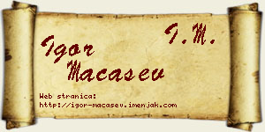 Igor Maćašev vizit kartica